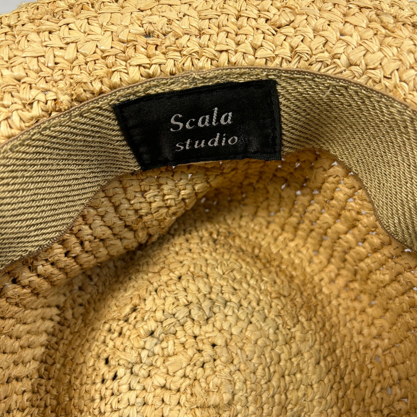 Scala Studio Women's Summer Sun Hat - Beige Woven Braid with Bow Accent