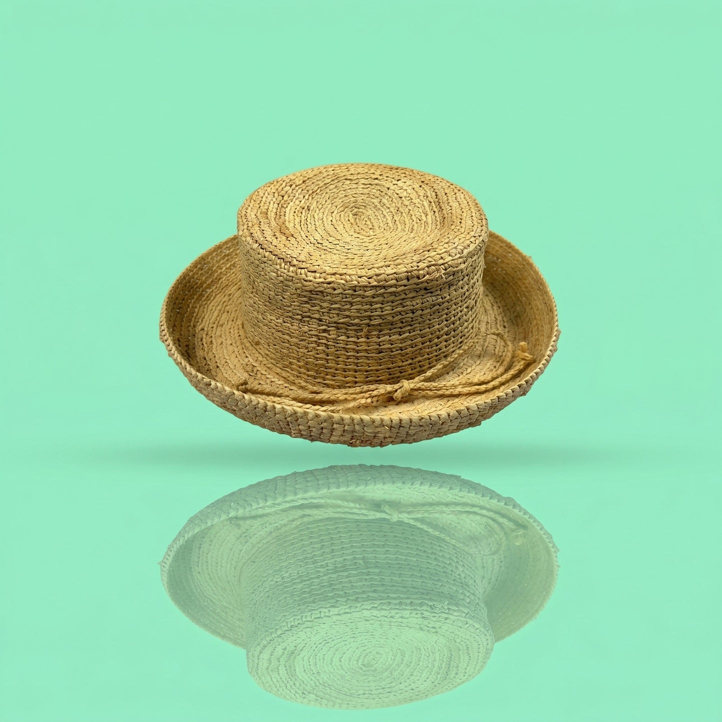 Scala Studio Women's Summer Sun Hat - Beige Woven Braid with Bow Accent