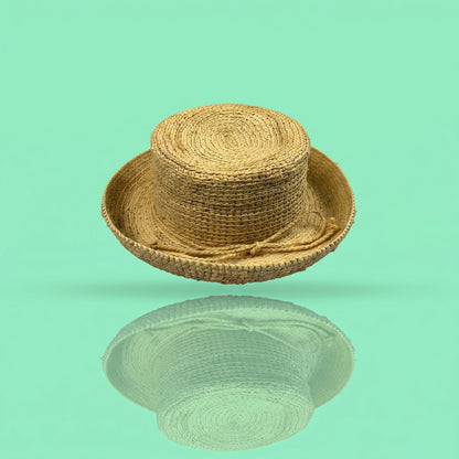 Scala Studio Women's Summer Sun Hat - Beige Woven Braid with Bow Accent