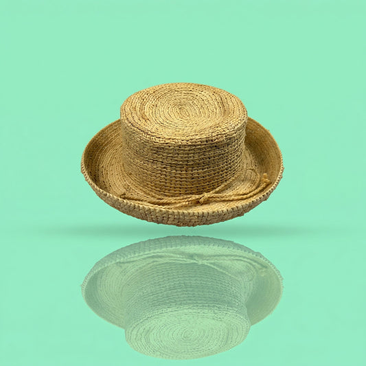 Scala Studio Women's Summer Sun Hat - Beige Woven Braid with Bow Accent
