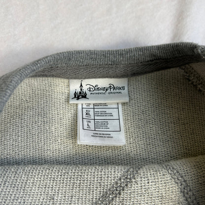 Disney Parks Authentic Original Mickey Mouse Raglan Sweatshirt, Gray, Size Large