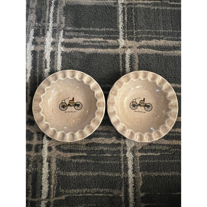 Vintage Royal China "Ford's First Car, 1896" Ceramic Dishes, Set of 2