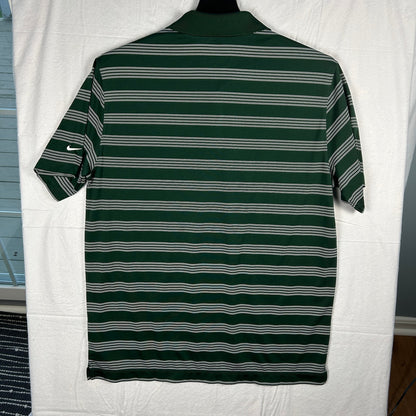 Nike Golf Tour Performance Dri-FIT Polo - Green & White Striped - Size Large