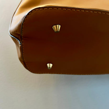 Danbury Mint Sedona Tan Faux Leather Satchel Monogram GEC