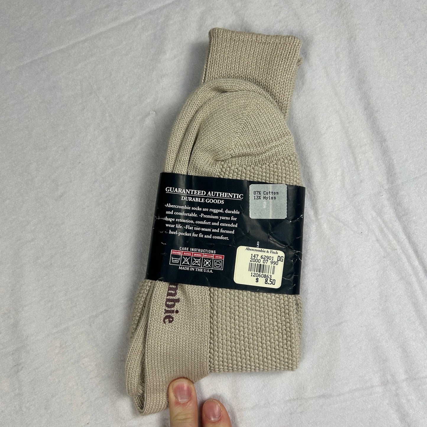 Vintage Abercrombie & Fitch Reliable Outdoor Goods Socks Deadstock Made in USA