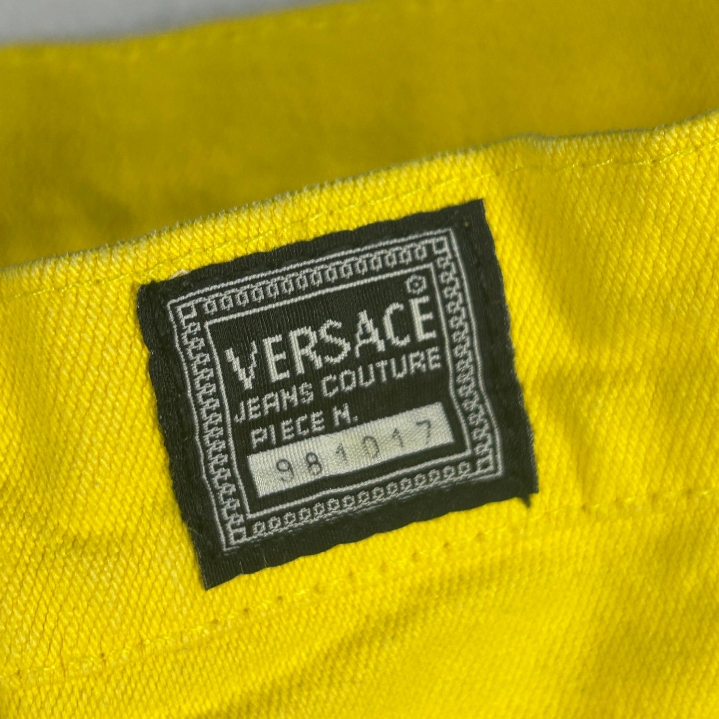 Vintage Versace Jeans Couture Men’s Size 26 Yellow High-Waisted Denim Jeans