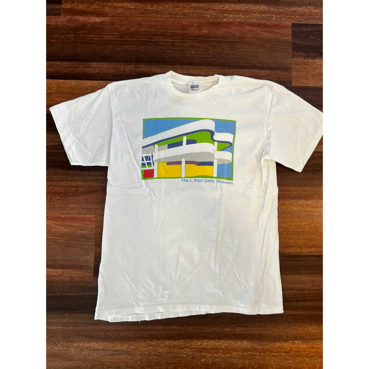 Vintage 90s The J. Paul Getty Museum Architecture T-Shirt Men's Large Anvil Richard Meier Single Stitch