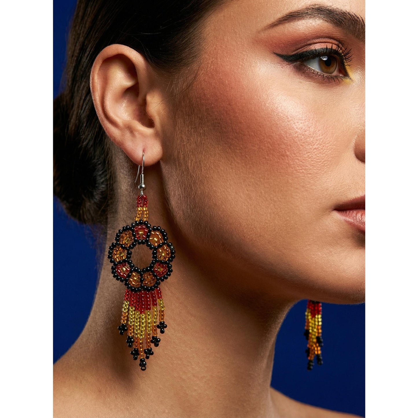 Mandala Beaded Fringe Festival Earrings