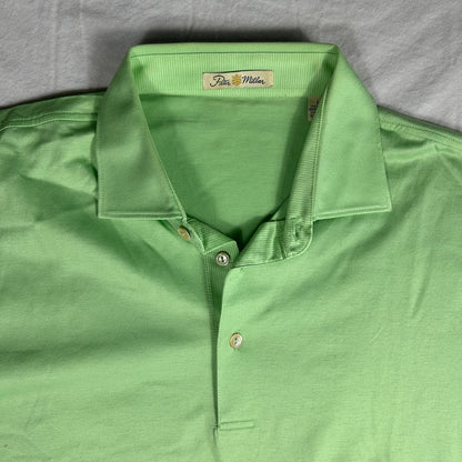 Peter Millar Men's Large Green Golf Polo Shirt - Crown Sport Summer Performance