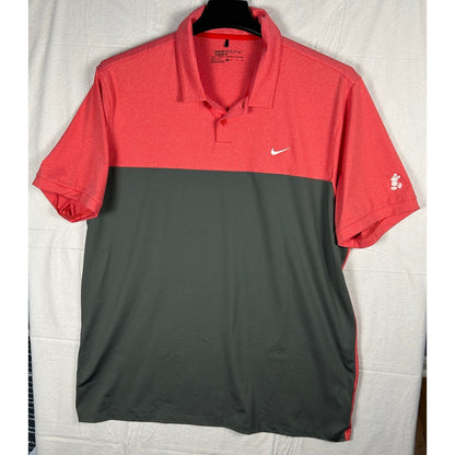 Nike Golf Men’s Dri-FIT Polo Shirt - Disney Mickey Mouse - Pink & Gray - Size XL