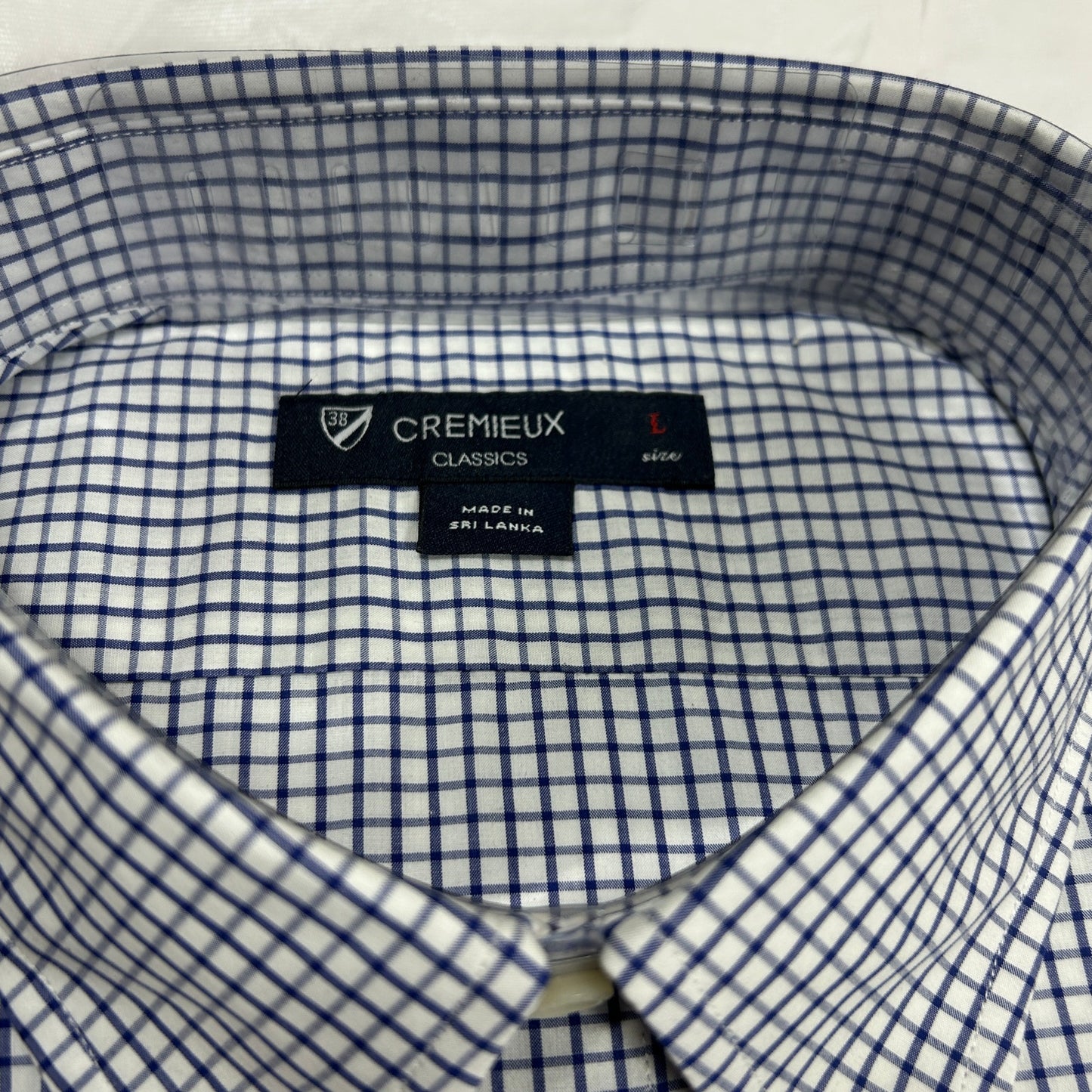 NWT Daniel Cremieux Classics Men's Large Blue White Graph Paper Dress Shirt