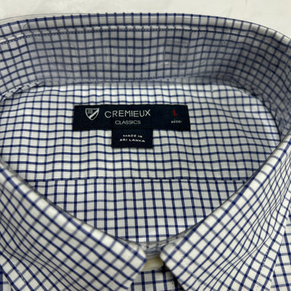 NWT Daniel Cremieux Classics Men's Large Blue White Graph Paper Dress Shirt