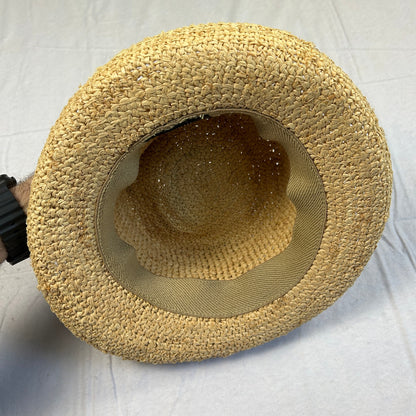 Scala Studio Women's Summer Sun Hat - Beige Woven Braid with Bow Accent