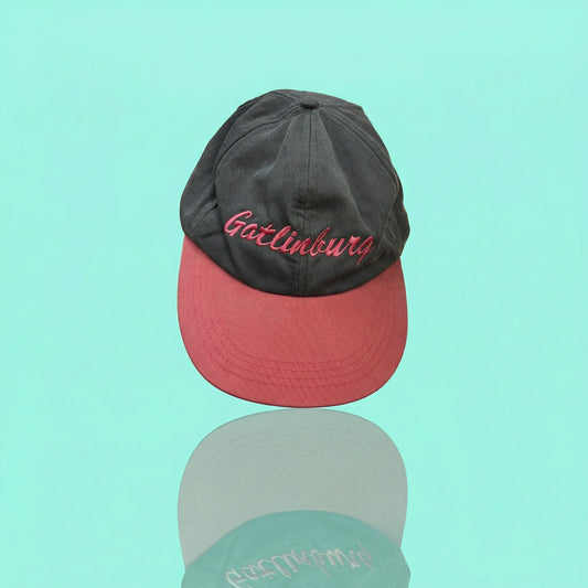 Vintage Gatlinburg Souvenir Hat Grey Hat, Pink Bill J HATS