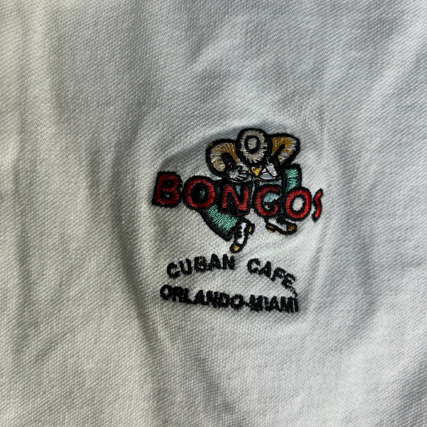 Bongos Cuban Cafe Orlando Miami Polo Mens Size XL White