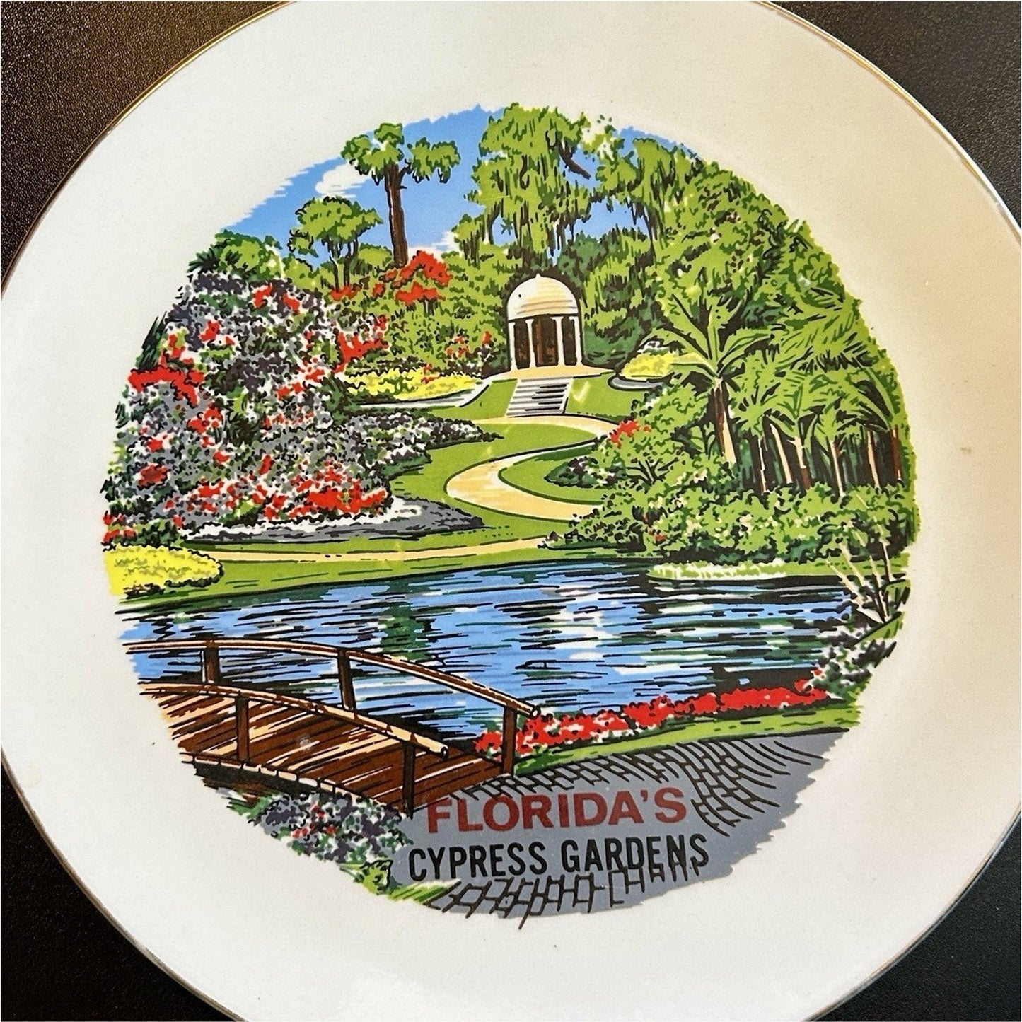 Florida's Cypress Gardens Decorative Plate Souvenir