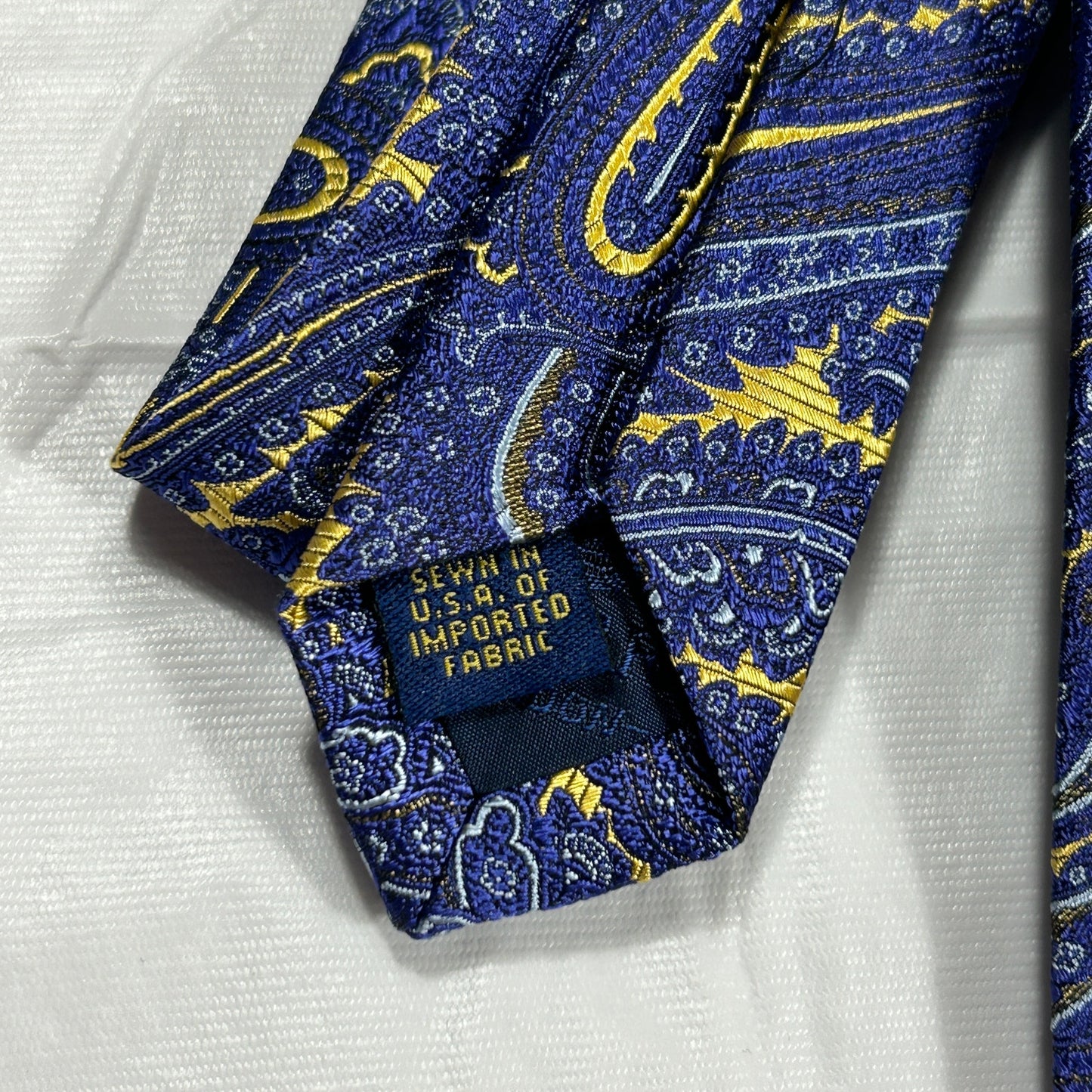 NWT T. Harris London Silk Tie Blue & Gold Paisley Luxury Men’s Necktie