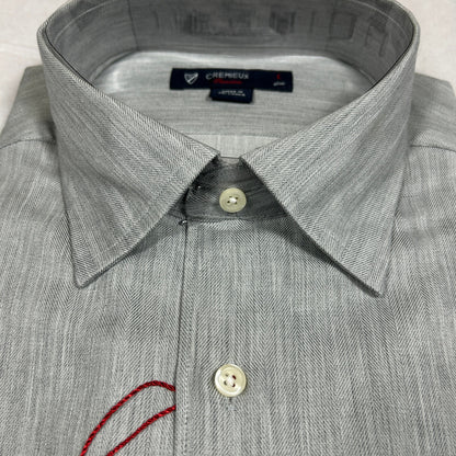 NWT Daniel Cremieux Classics Men's Large Grey Herringbone Button Down Dress Shirt