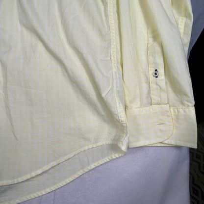 Tommy Hilfiger Men's XL Classic Fit Casual Button Down, Yellow Check Long Sleeve