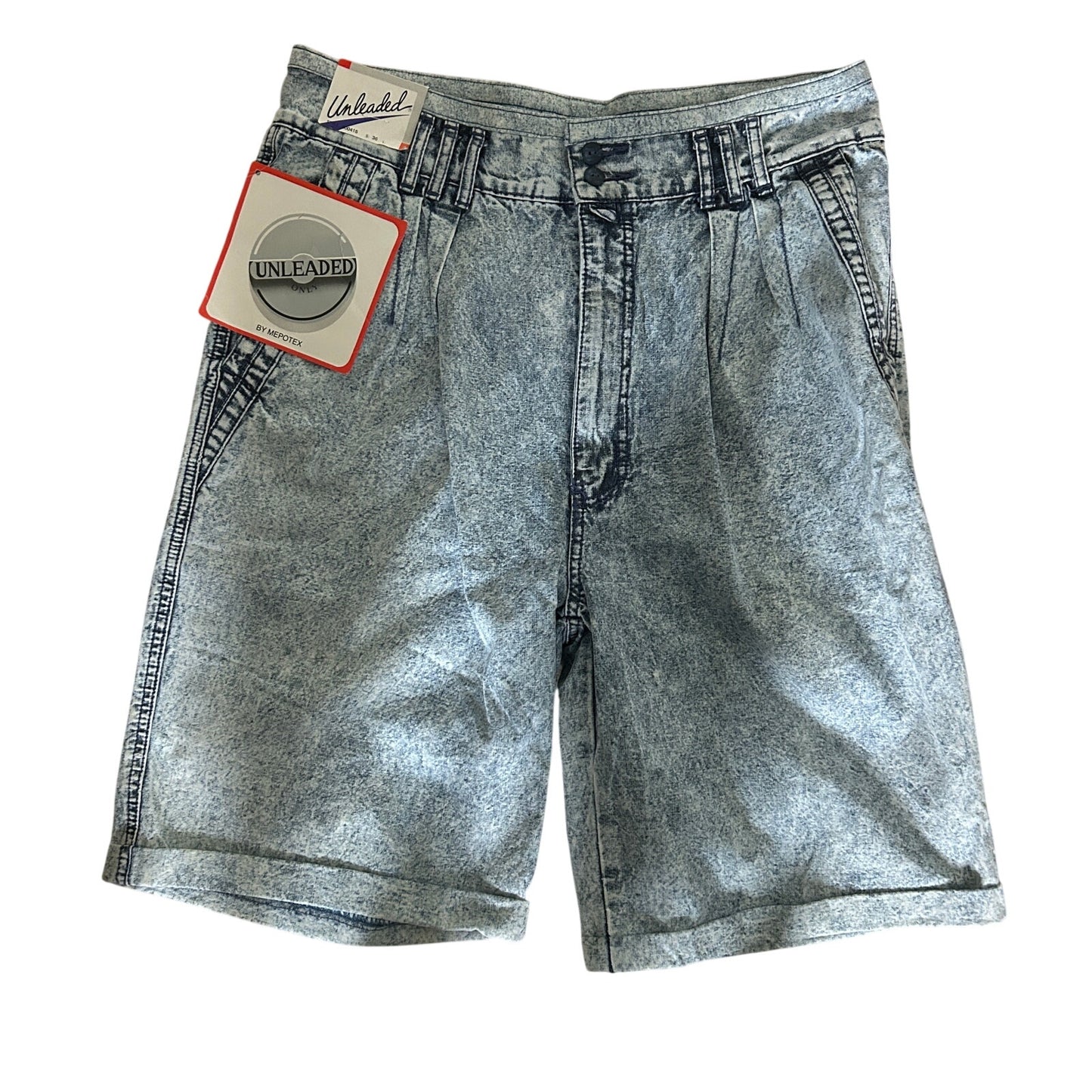 NWT Vintage 90s UNLEADED Deadstock Denim Jorts | Men's 36 | Light Wash Baggy
