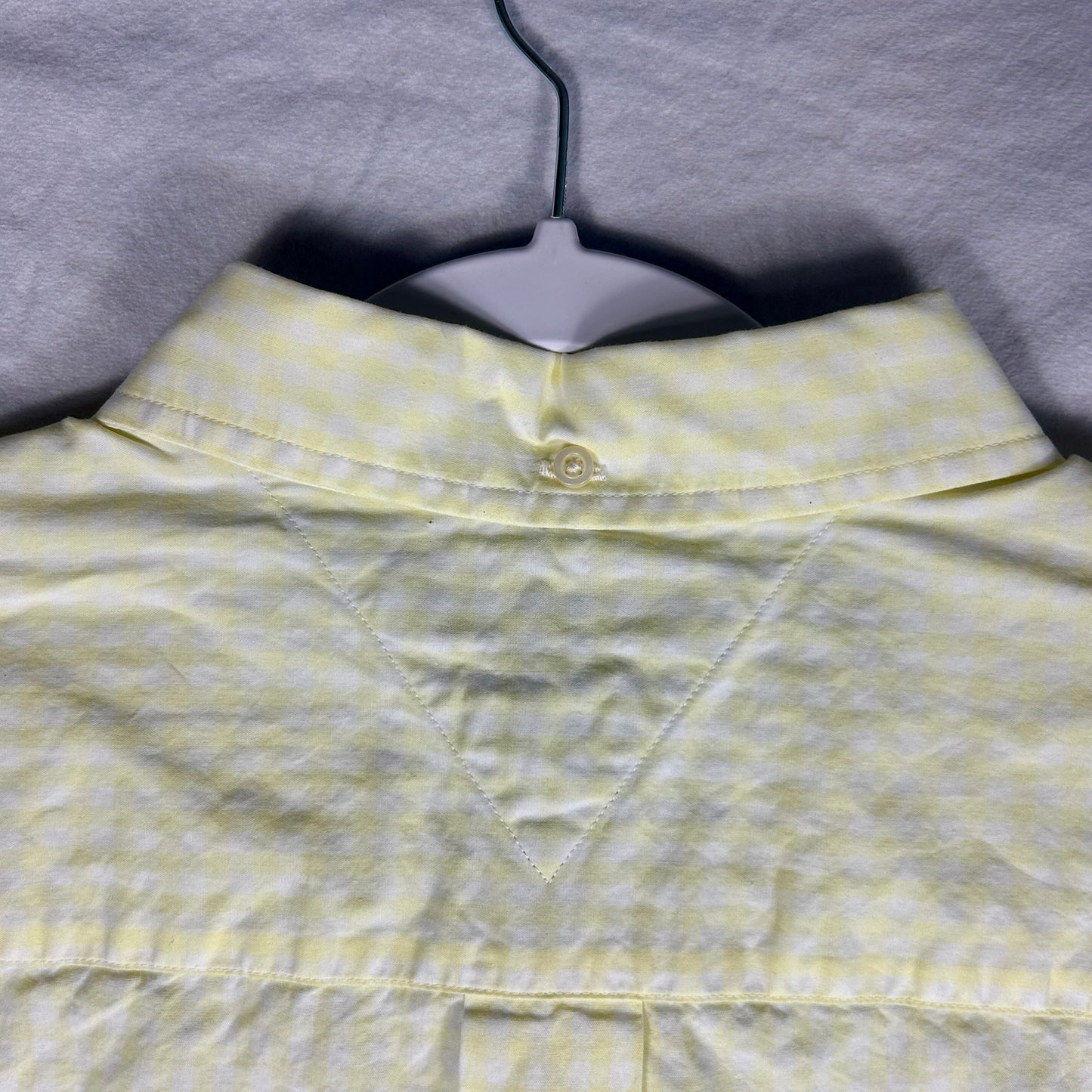 Tommy Hilfiger Men's XL Classic Fit Casual Button Down, Yellow Check Long Sleeve