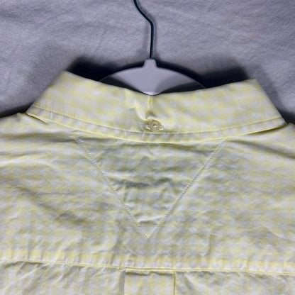 Tommy Hilfiger Men's XL Classic Fit Casual Button Down, Yellow Check Long Sleeve