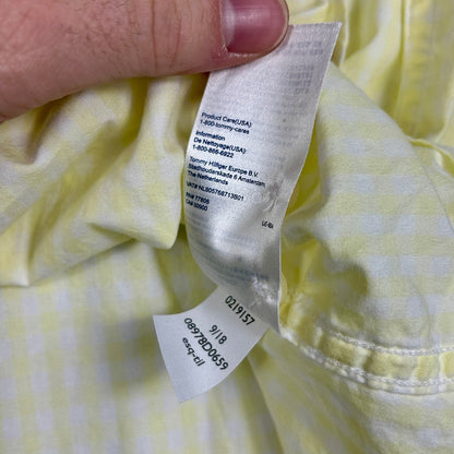 Tommy Hilfiger Men's XL Classic Fit Casual Button Down, Yellow Check Long Sleeve