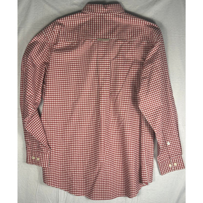 Orvis Men's Large Red & White Gingham Check Button Down Long Sleeve Shirt