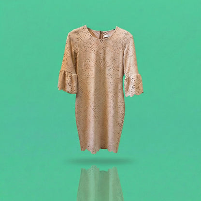 Calvin Klein Blush Pink Laser Cut Eyelet Dress Size 8