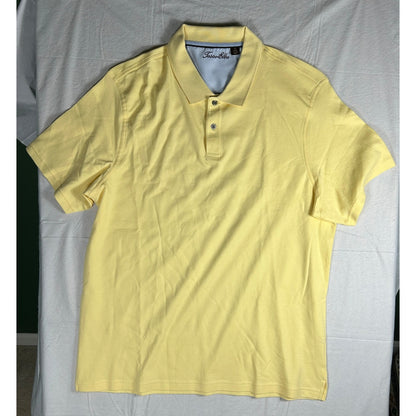 Tasso Elba Men’s Yellow Polo Shirt - Size XL - 100% Cotton - Short Sleeve Golf Casual