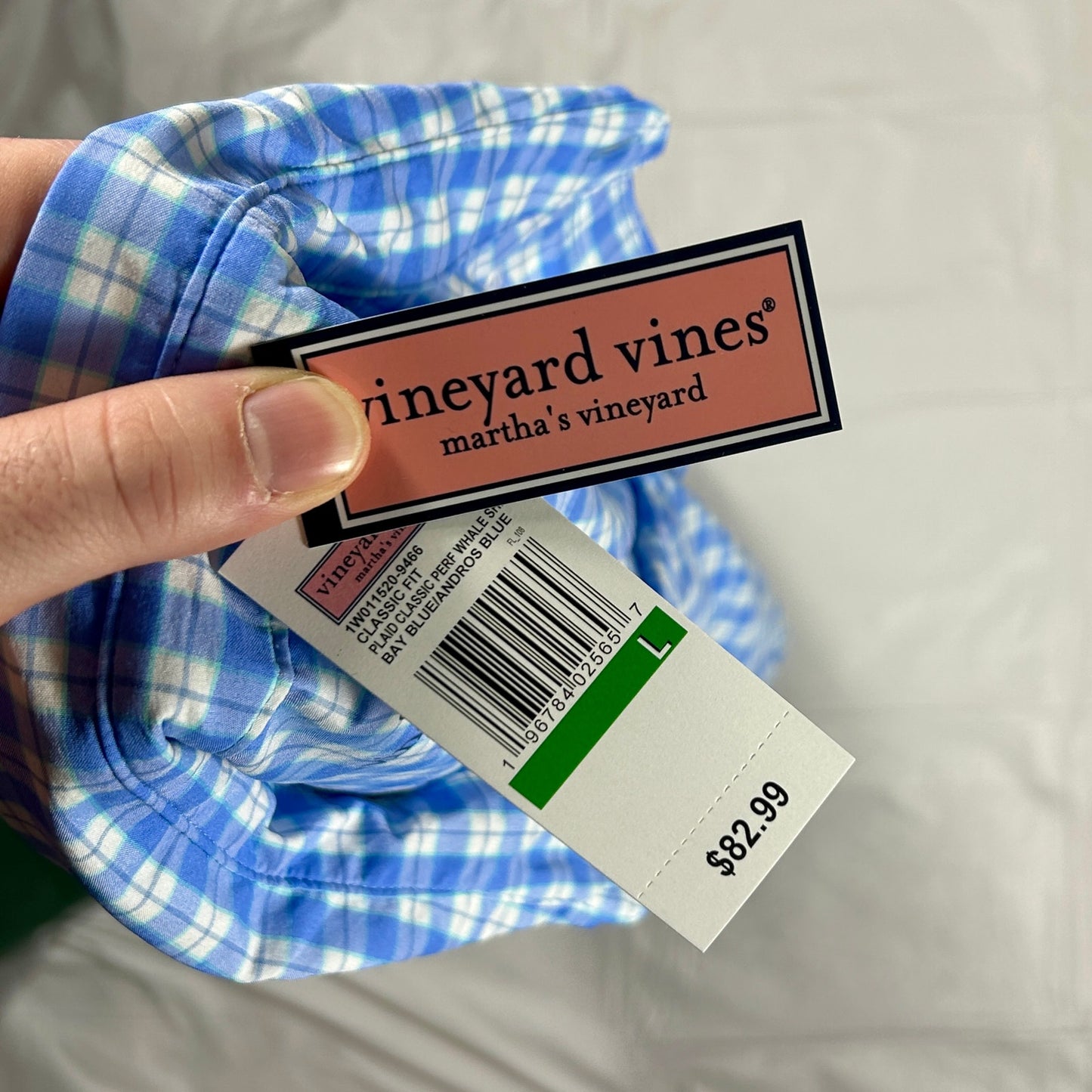 NWT Vineyard Vines On-The-Go Lightweight Plaid Button Down Size L, Classic Fit