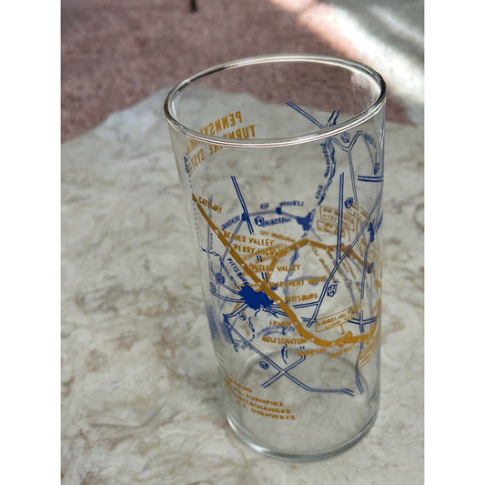 Pennsylvania Turnpike System Map Souvenir Drinking Glass