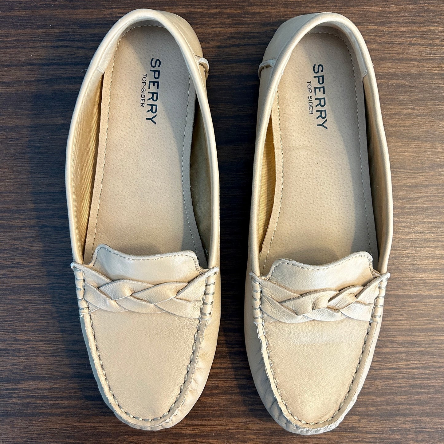 Sperry Top-Sider Women's 8.5 Tan Leather Braided Loafers