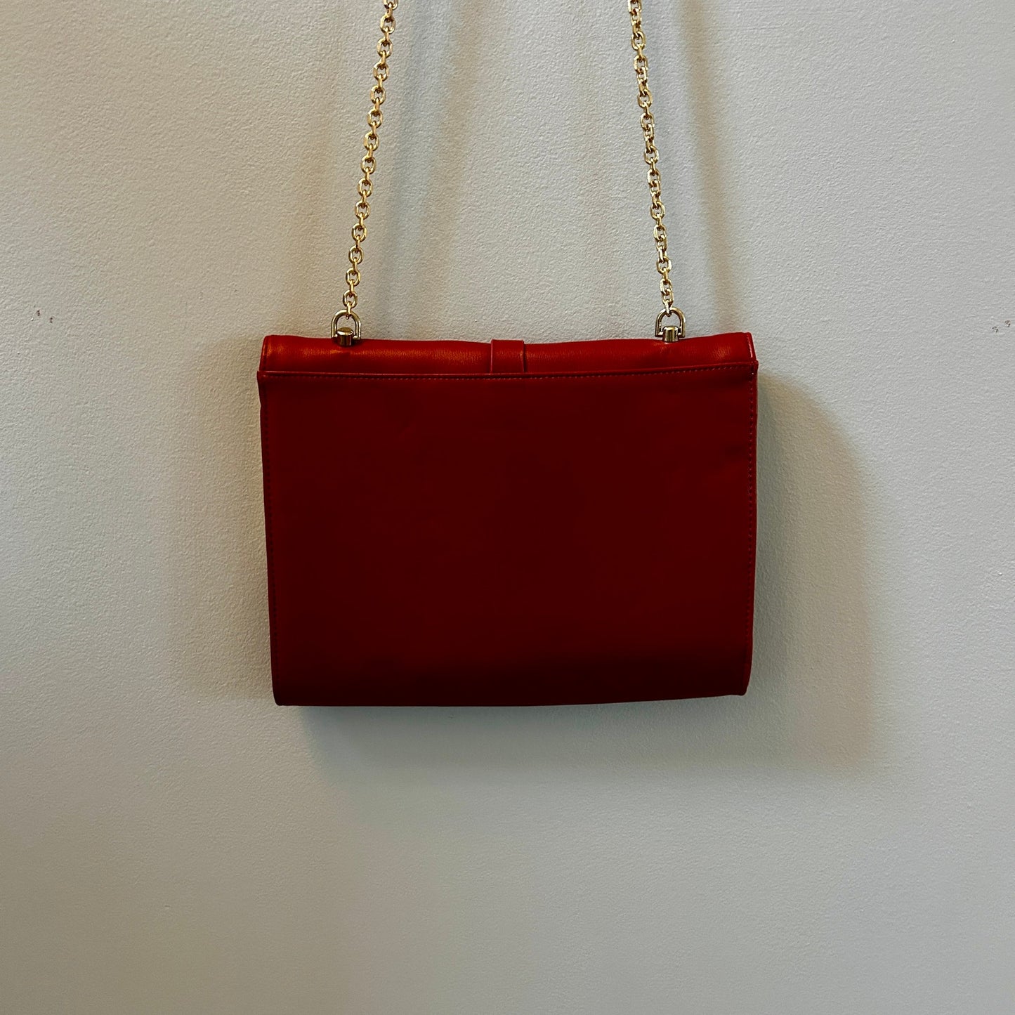 JustFab Red Faux Leather Structured Shoulder Bag