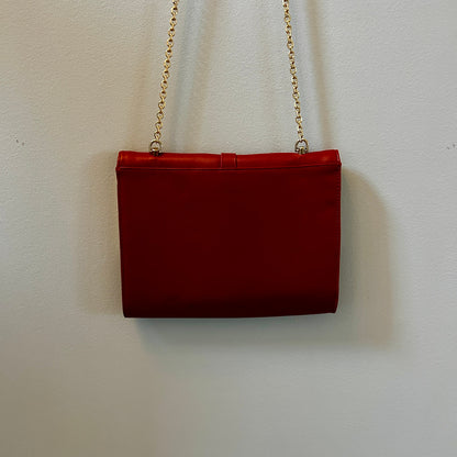 JustFab Red Faux Leather Structured Shoulder Bag