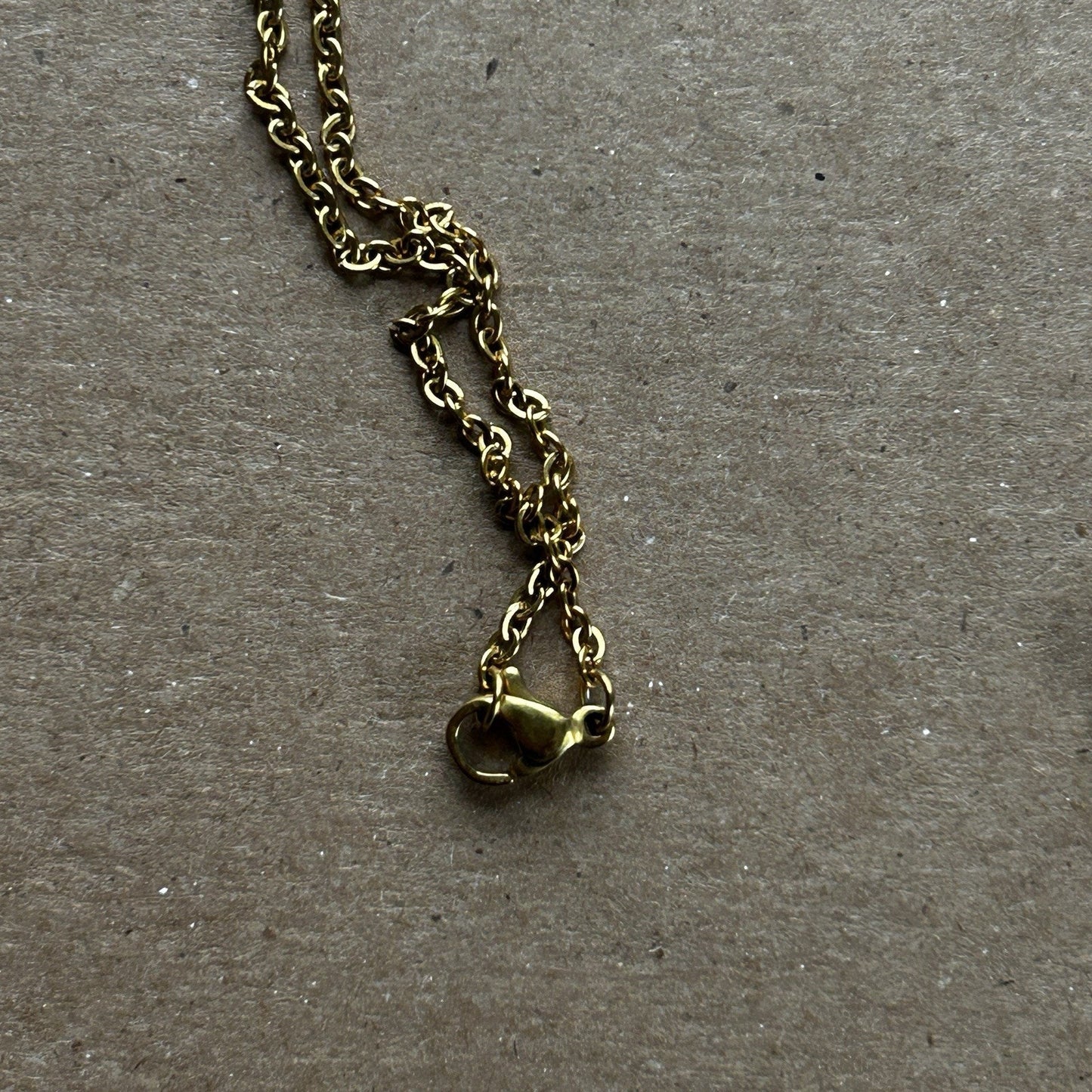 Gold Cable Chain Necklace with Multicolor Beaded Freida Kahlo Pendant, Handmade