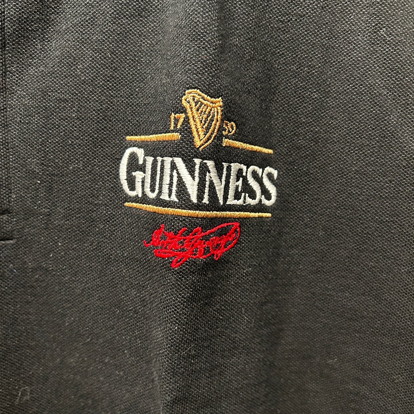 Official Guinness Polo Shirt Men's XXL NWT Black with Logo
