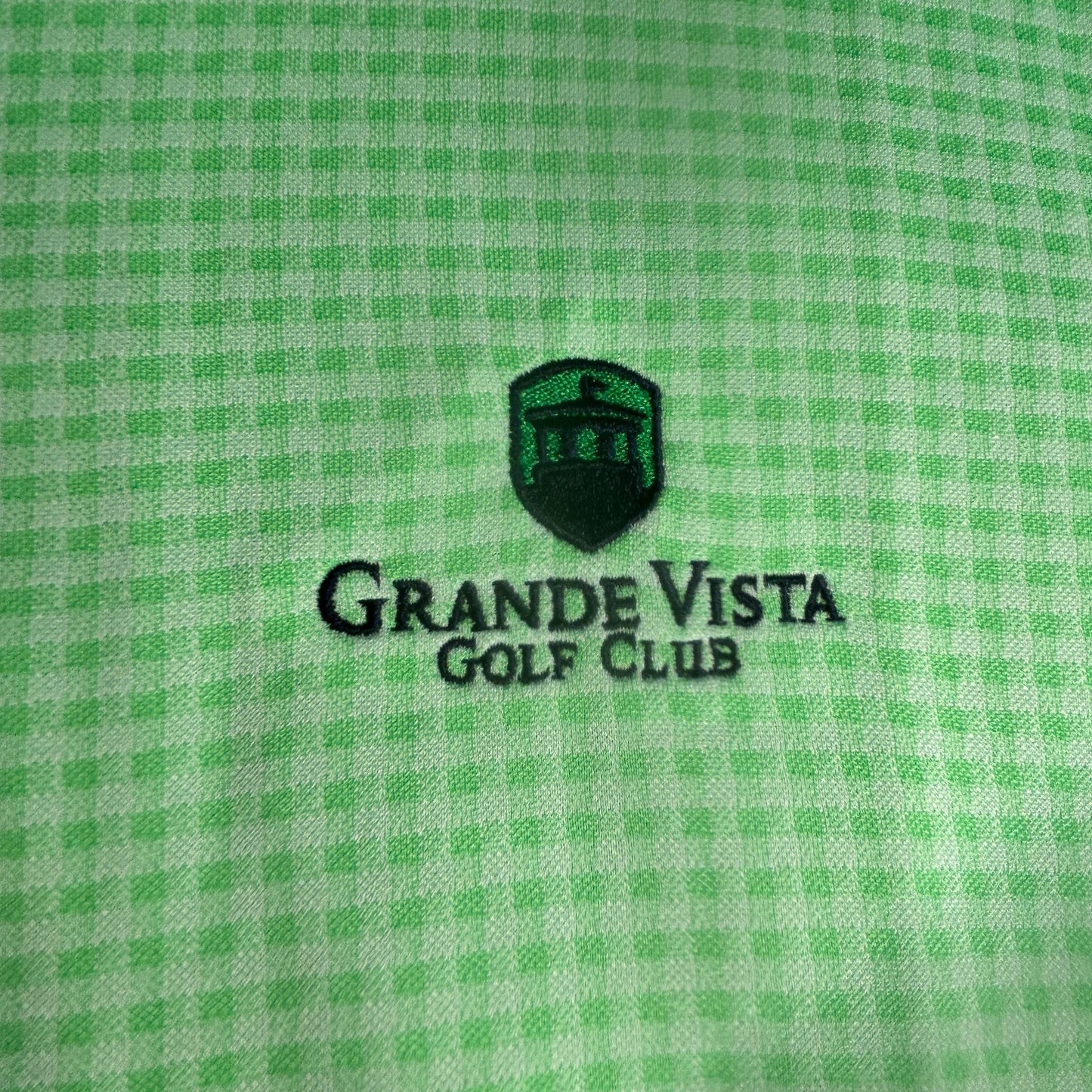 FootJoy Men's Large Polo - Green Checkered - Grand Vista Golf Club Performance Golf Shirt