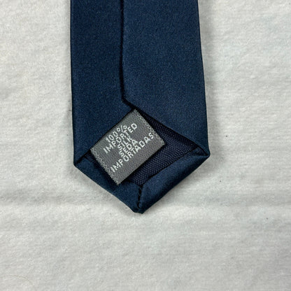 Gianfranco Ruffini Italy Men’s Silk Tie - Solid Navy Blue - Elegant Formal Necktie