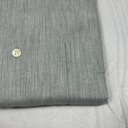 NWT Daniel Cremieux Classics Men's Large Grey Herringbone Button Down Dress Shirt