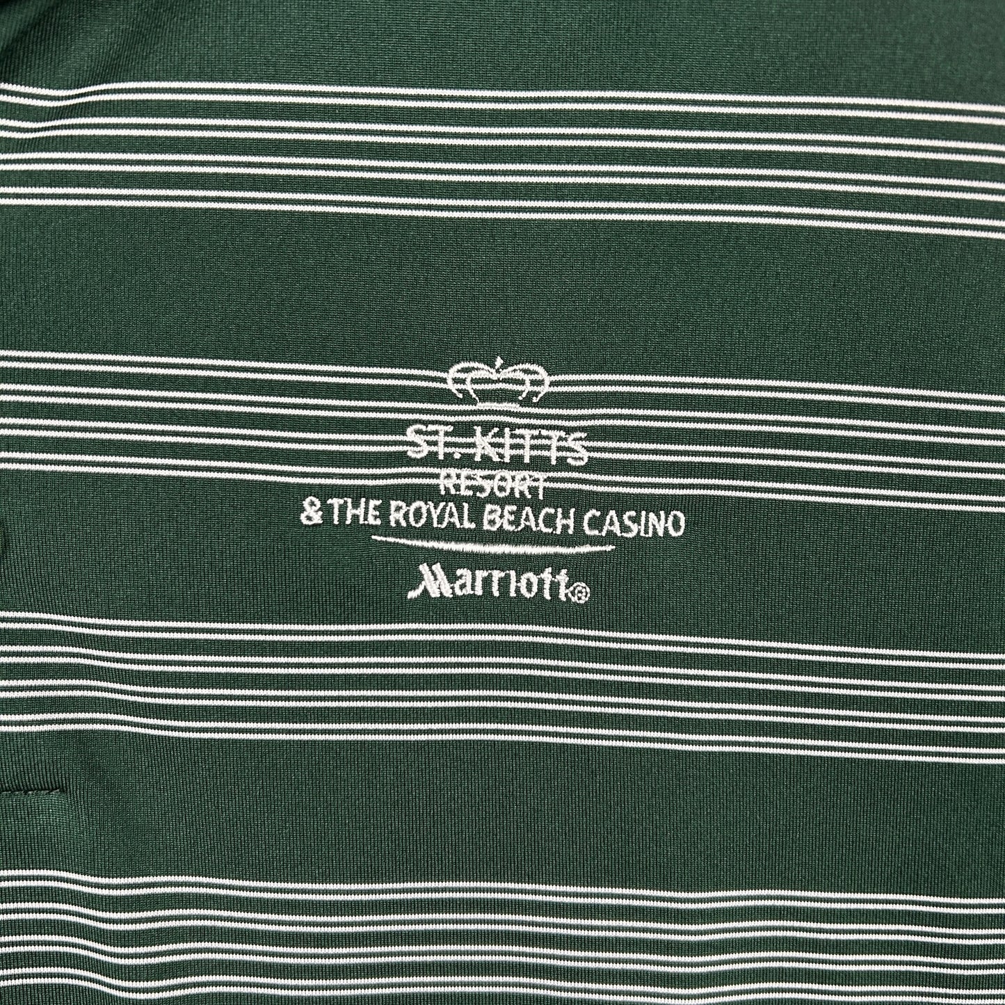Nike Golf Tour Performance Dri-FIT Polo - Green & White Striped - Size Large