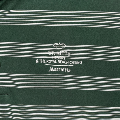 Nike Golf Tour Performance Dri-FIT Polo - Green & White Striped - Size Large