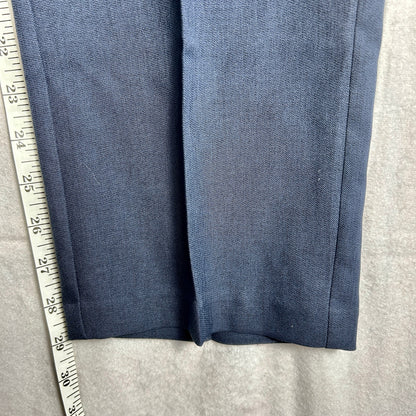 NWT Haggar Men's Super Flex Waistband Dress Pants, 32x30 Navy Blue, Straight Fit