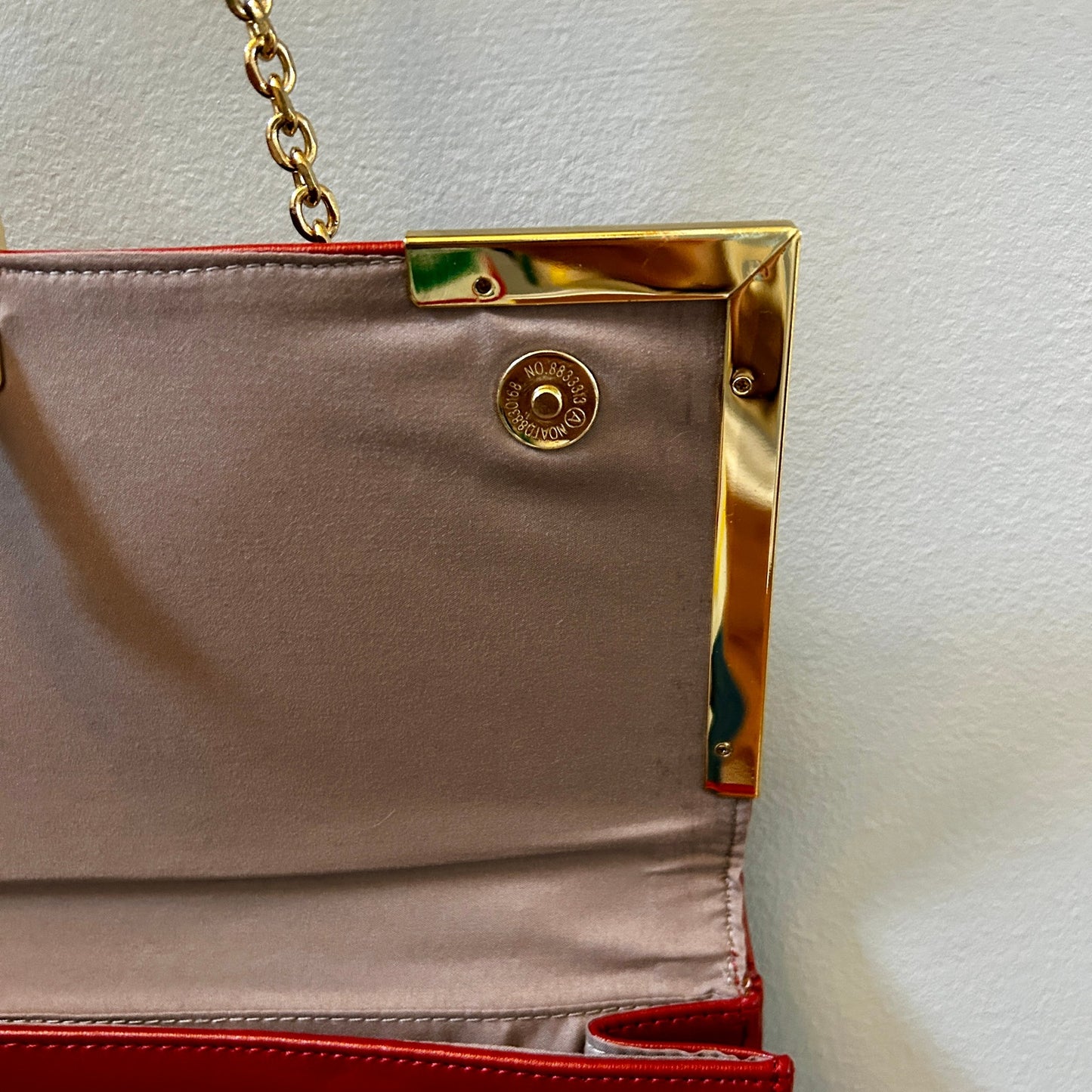 JustFab Red Faux Leather Structured Shoulder Bag