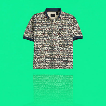 Greg Norman Men's Large Patterned Golf Polo Shirt - Play Dry Performance