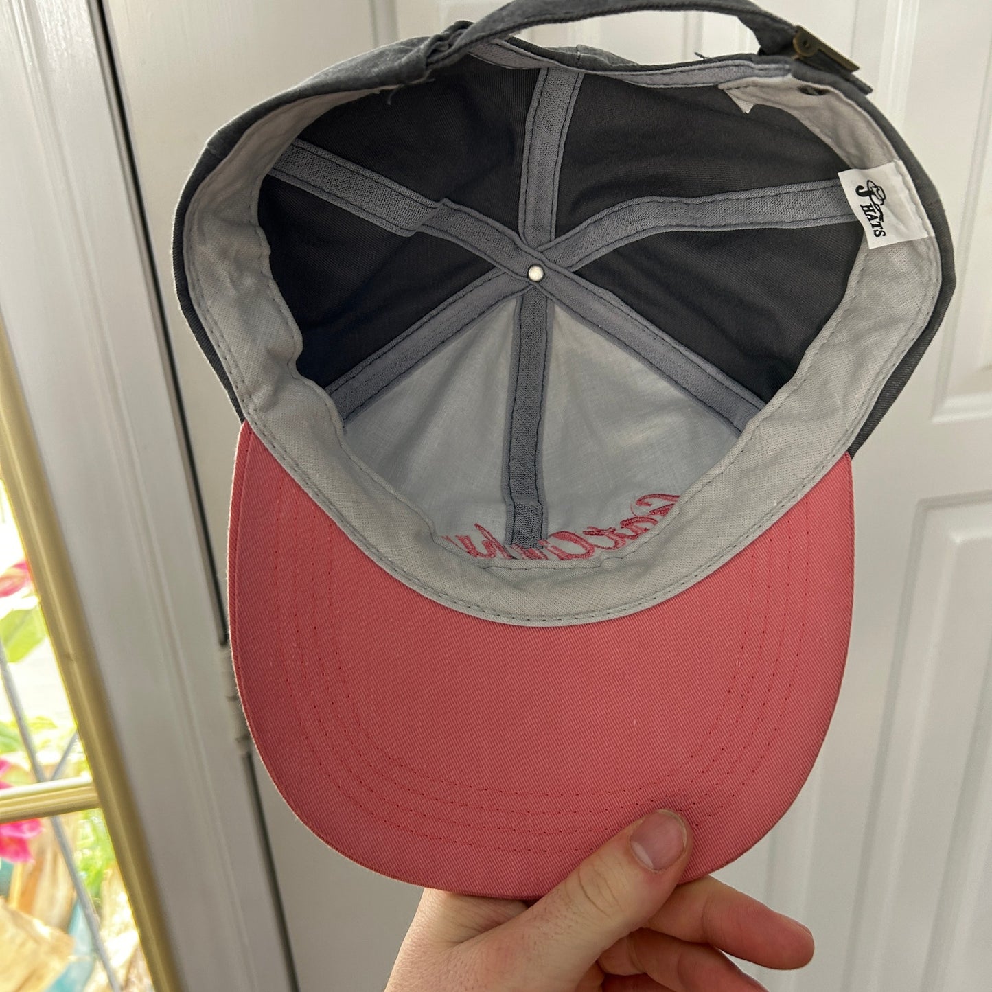 Vintage Gatlinburg Souvenir Hat Grey Hat, Pink Bill J HATS