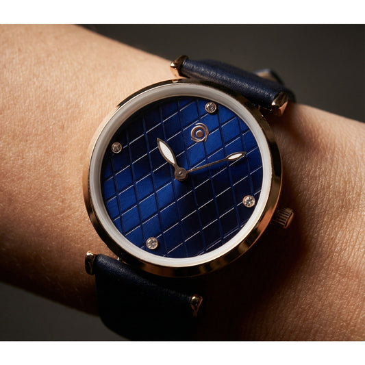 Magnicor Watch with Blue Argyle Dial and Blue Strap Women's 40mm
