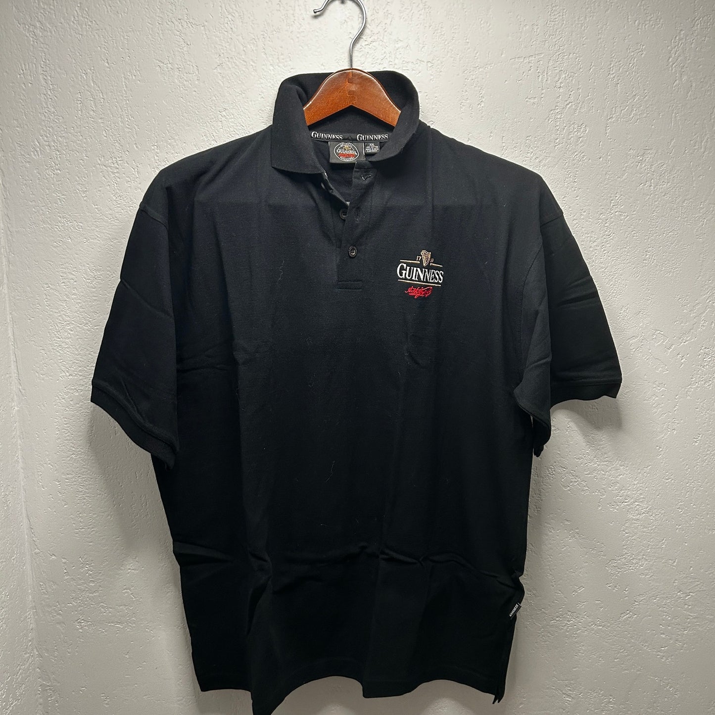 Official Guinness Polo Shirt Men's XXL NWT Black with Logo