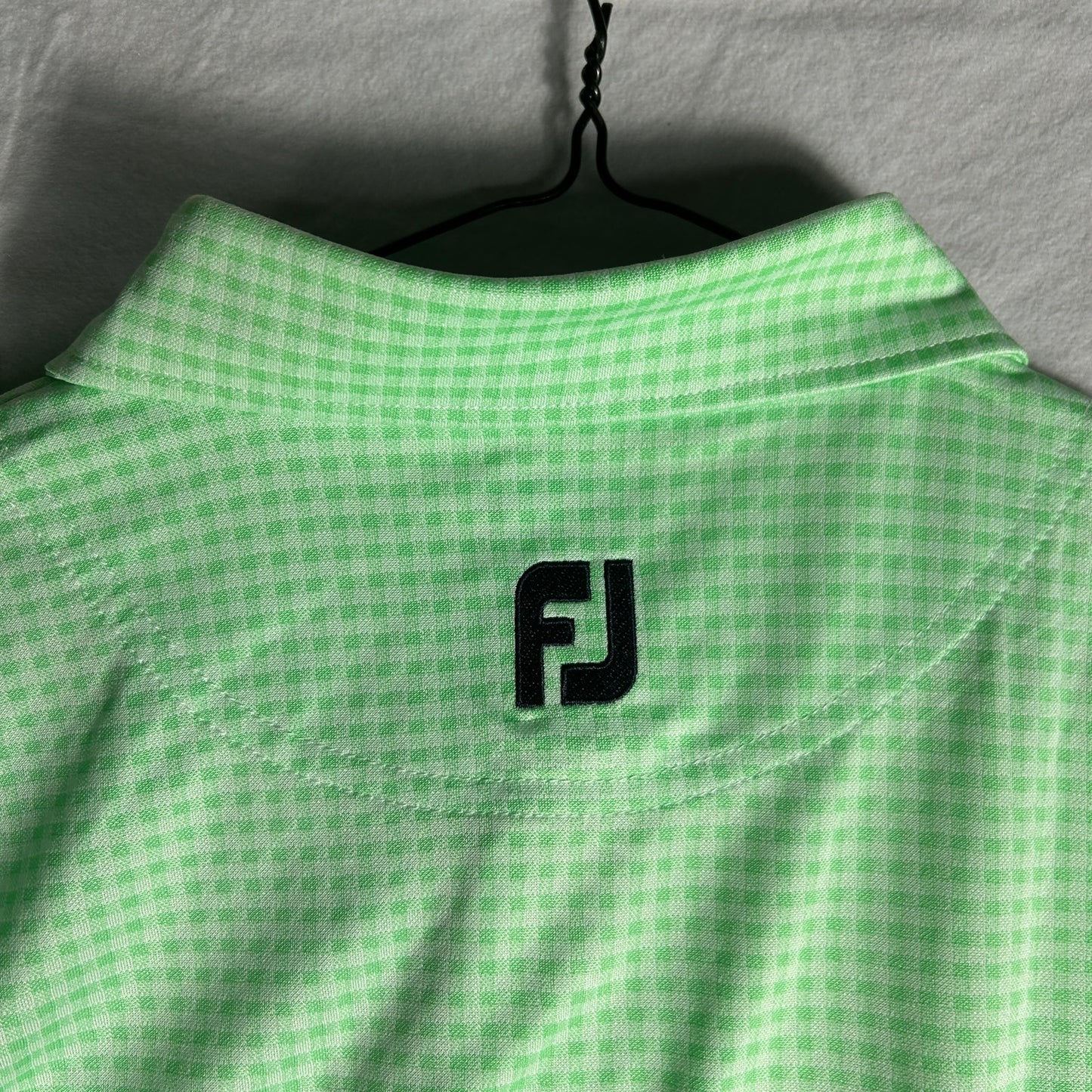 FootJoy Men's Large Polo - Green Checkered - Grand Vista Golf Club Performance Golf Shirt