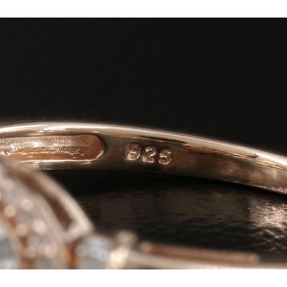 Vintage Rose-Tone Sterling Silver & Diamond Band
